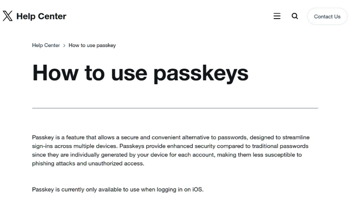 瓮安苹果维修店铺分享iOS用户如何通过通行密钥(Passkey)登录 